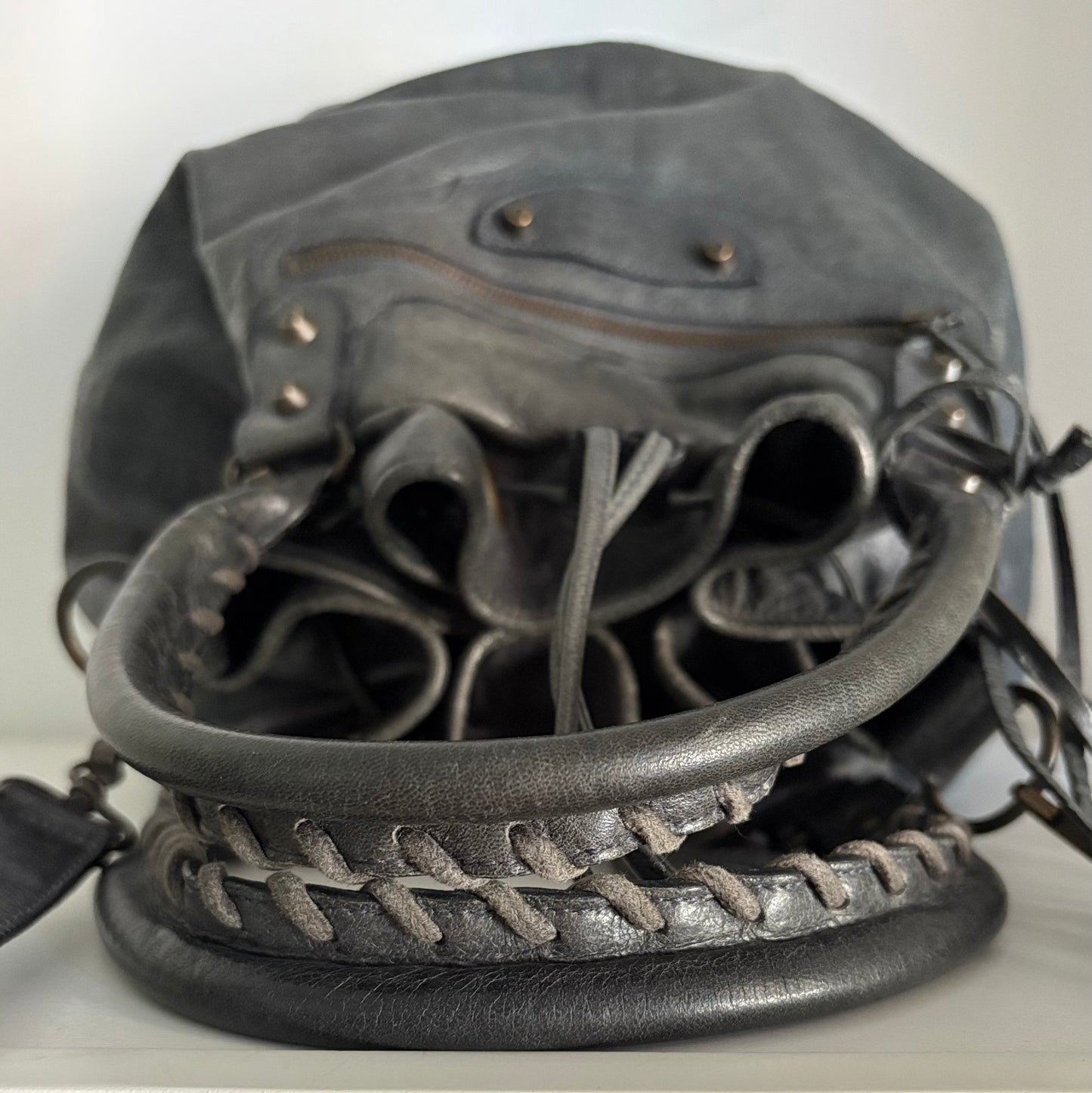 Balenciaga pompon bucket bag