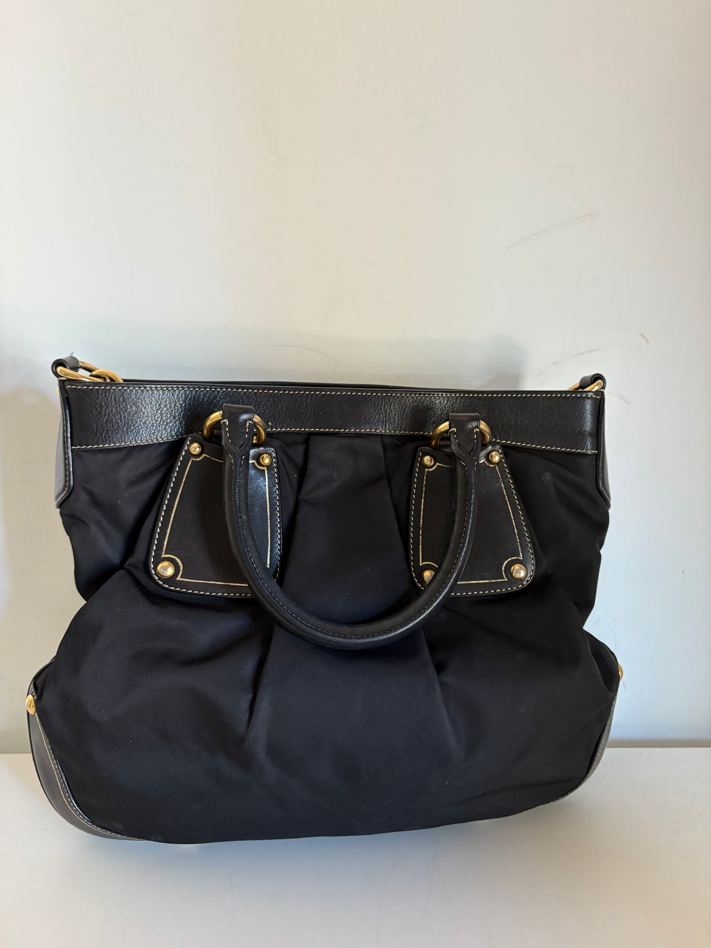 Prada nylon and leather shoulder bag
