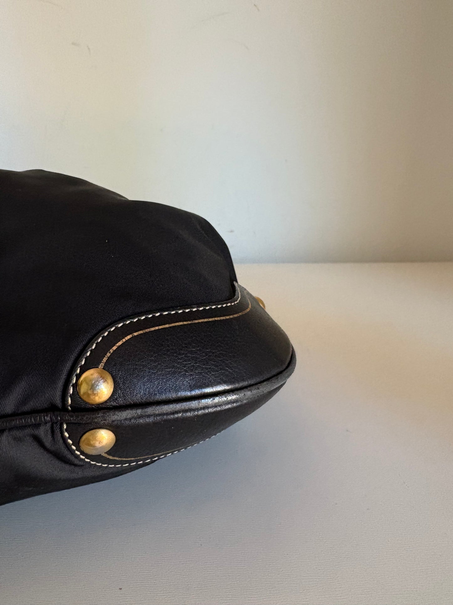 Prada nylon and leather shoulder bag