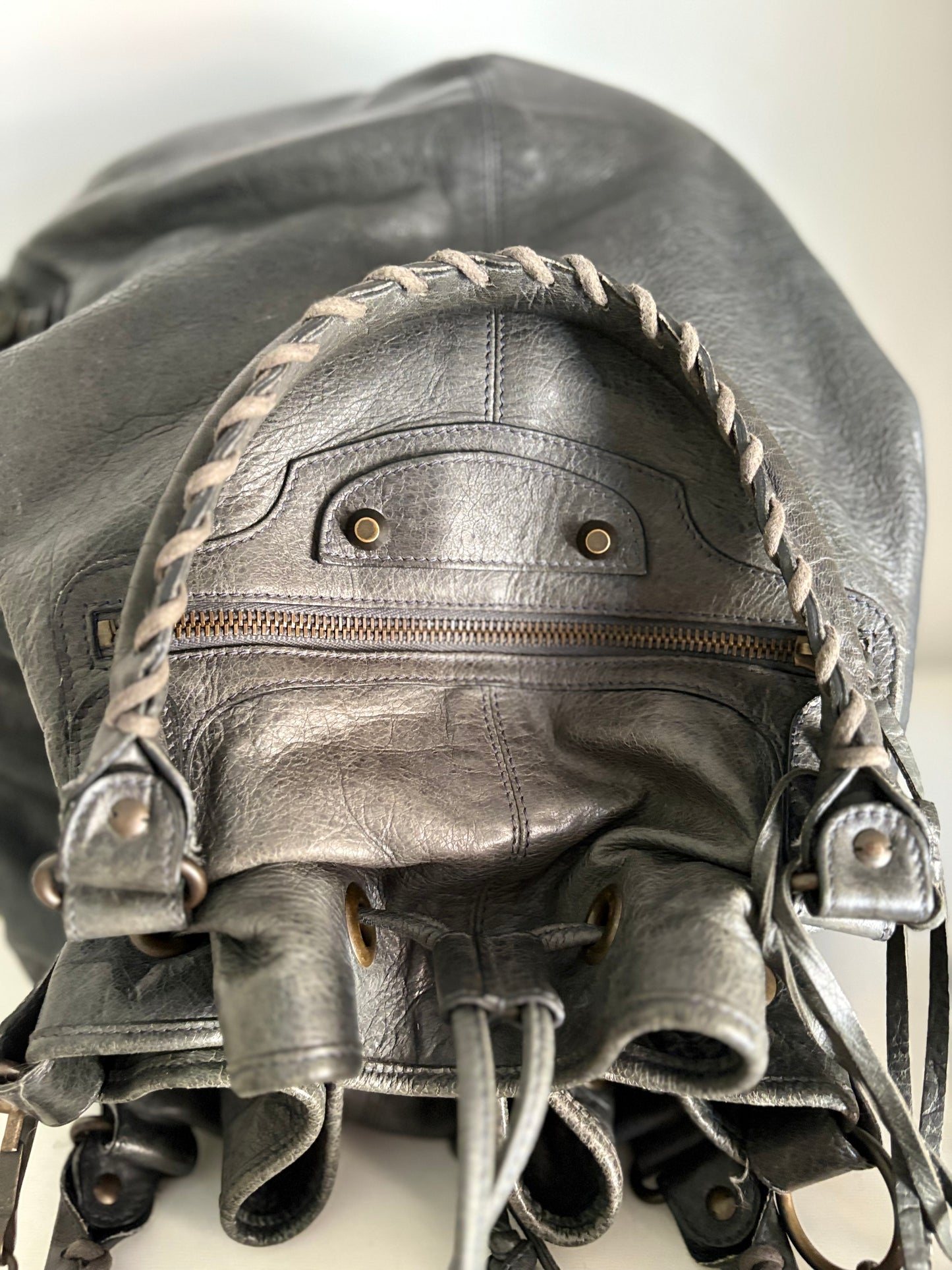 Balenciaga pompon bucket bag