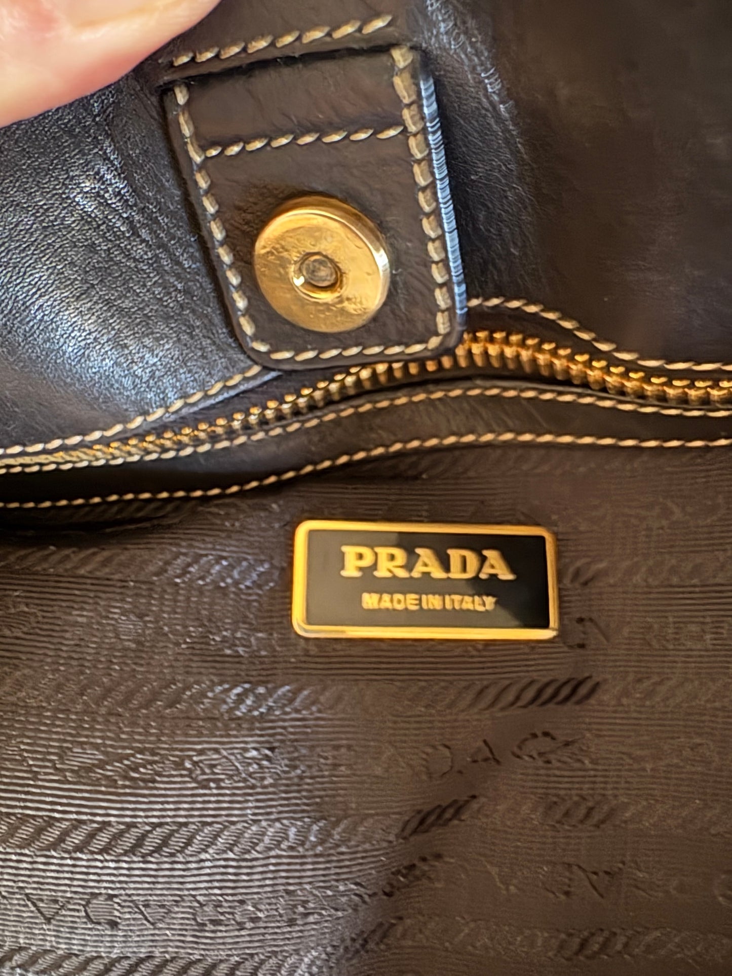Prada nylon and leather shoulder bag