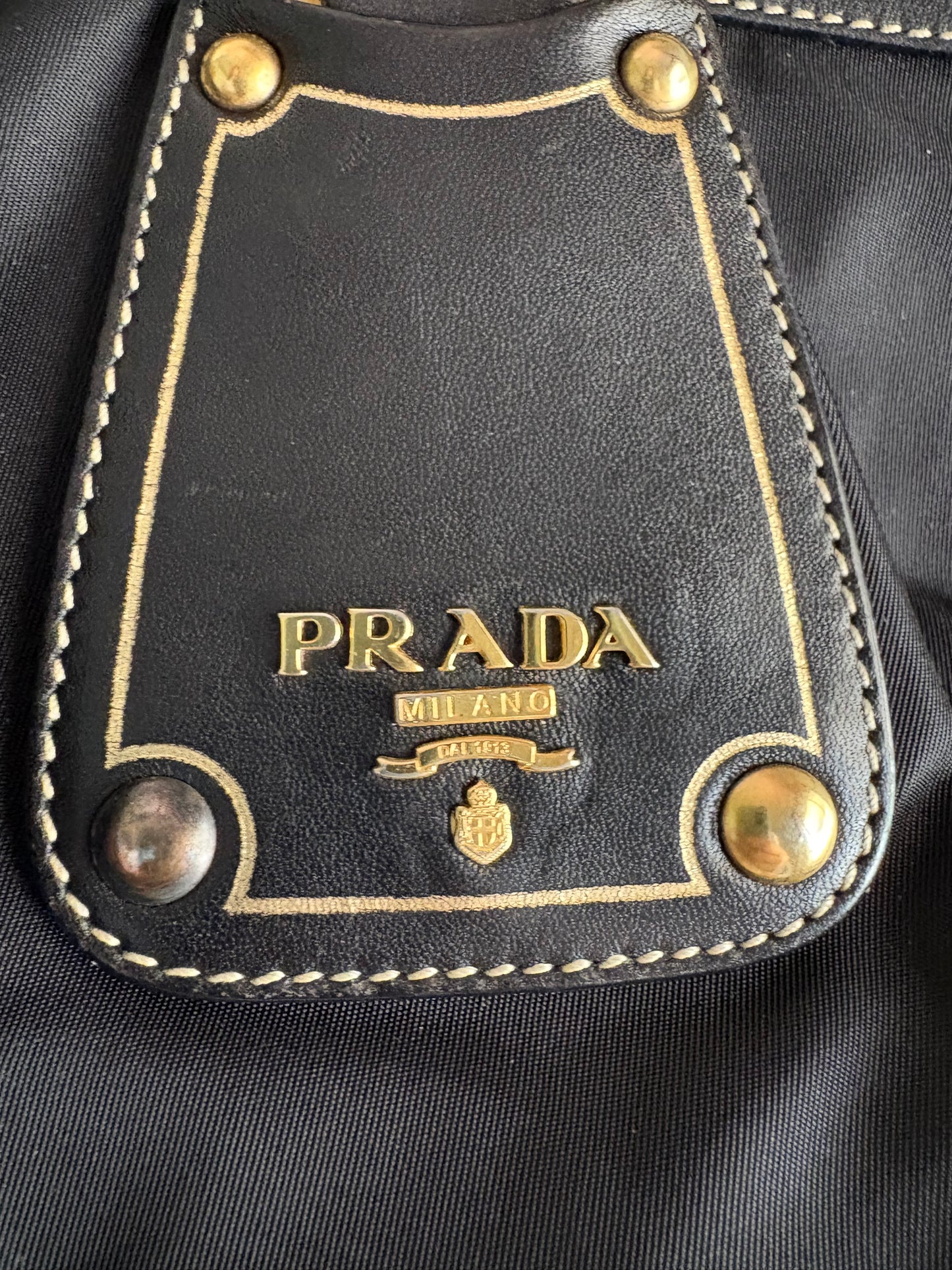 Prada nylon and leather shoulder bag