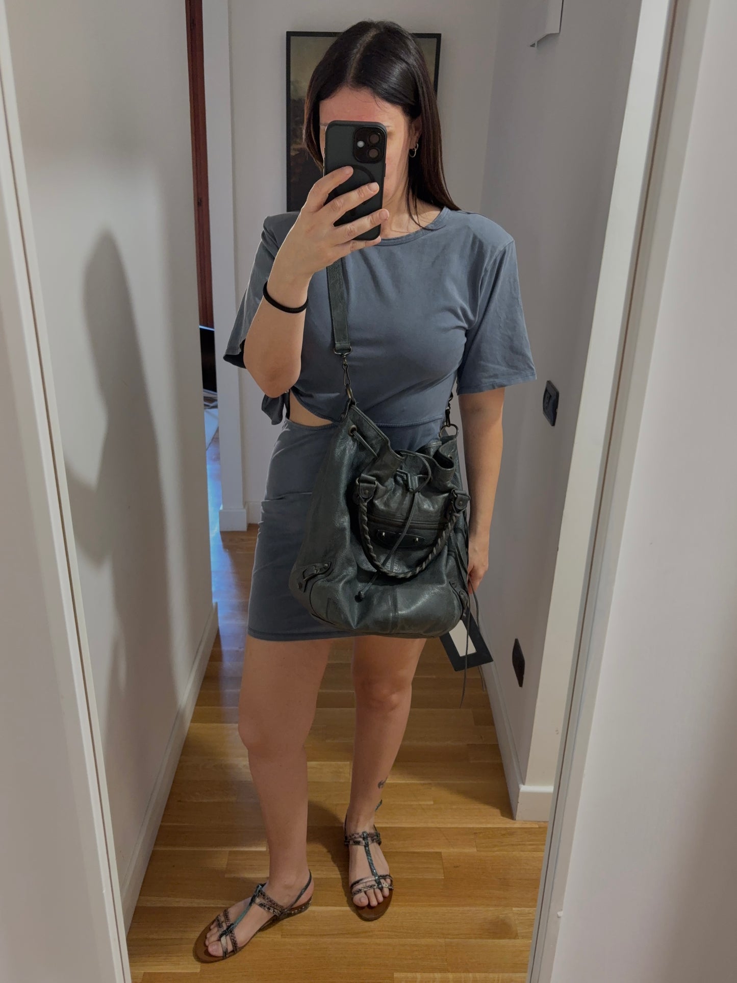 Balenciaga pompon bucket bag