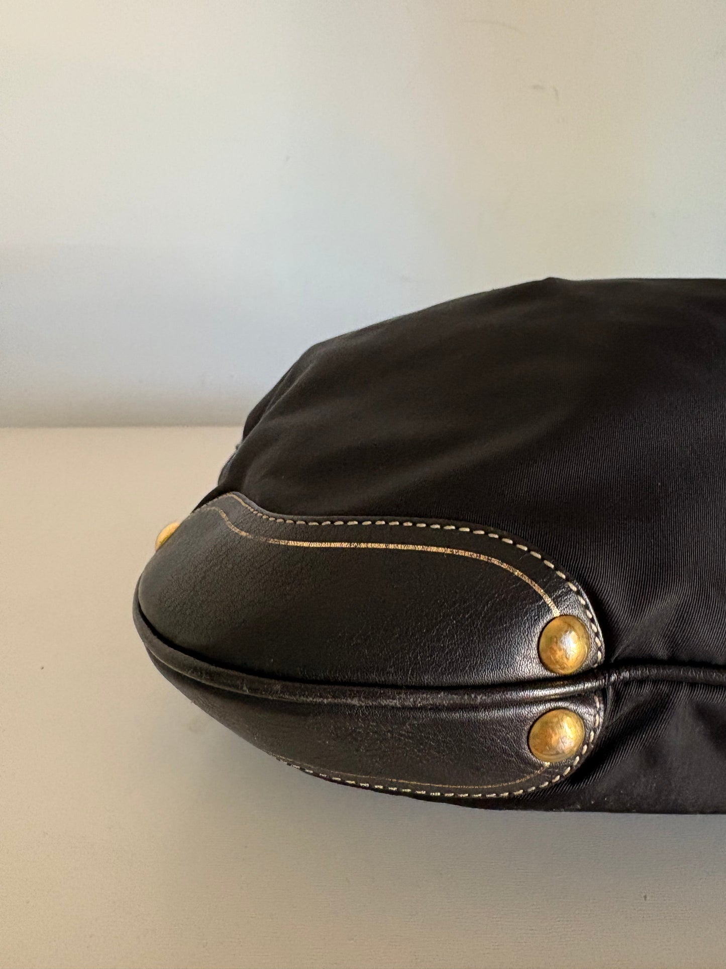 Prada nylon and leather shoulder bag