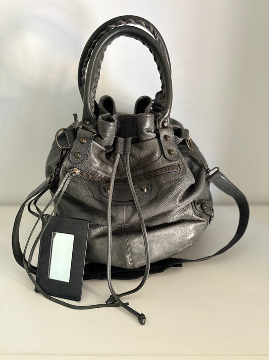 Balenciaga pompon bucket bag