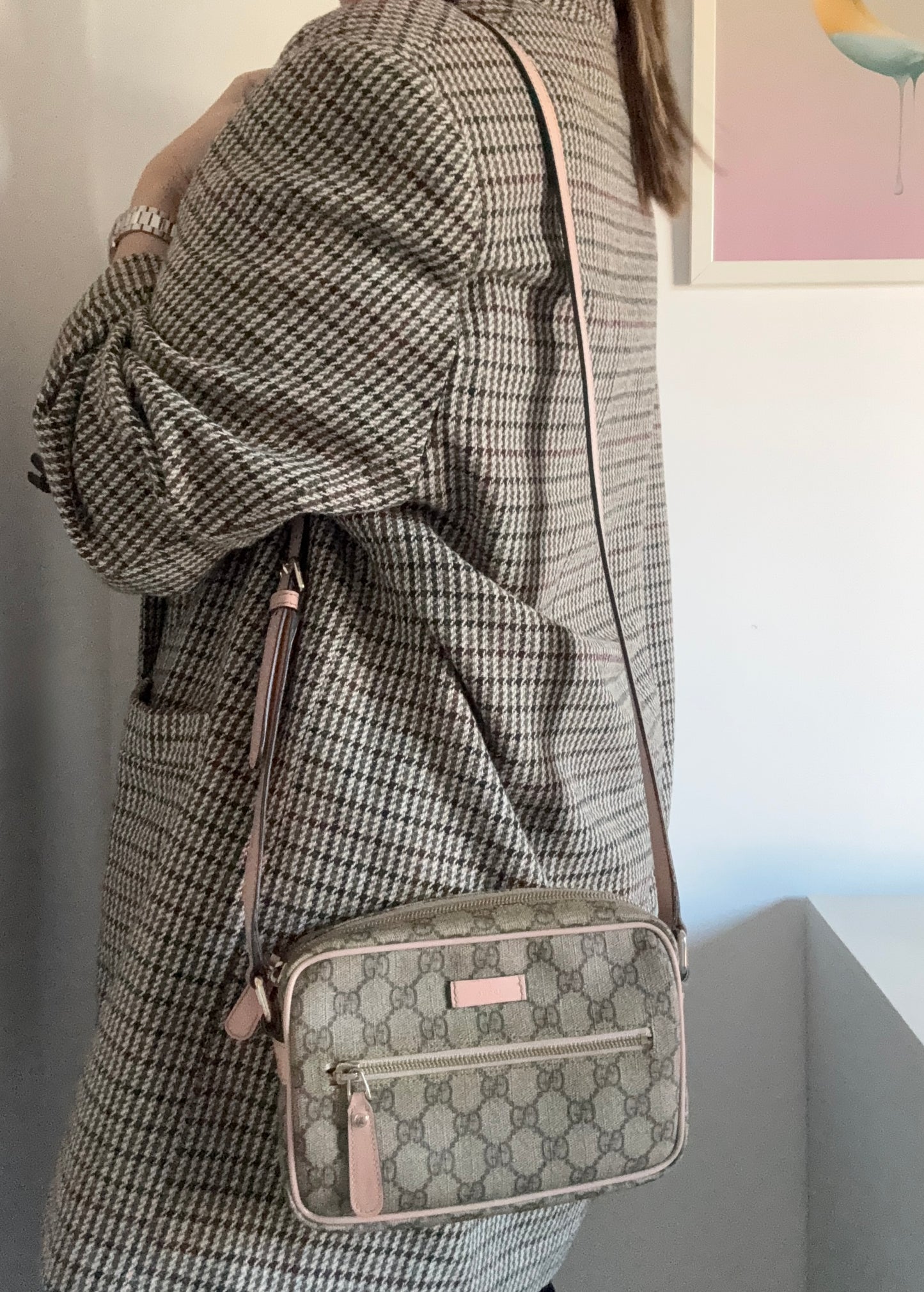 Gucci brown GG supreme crossbody bag