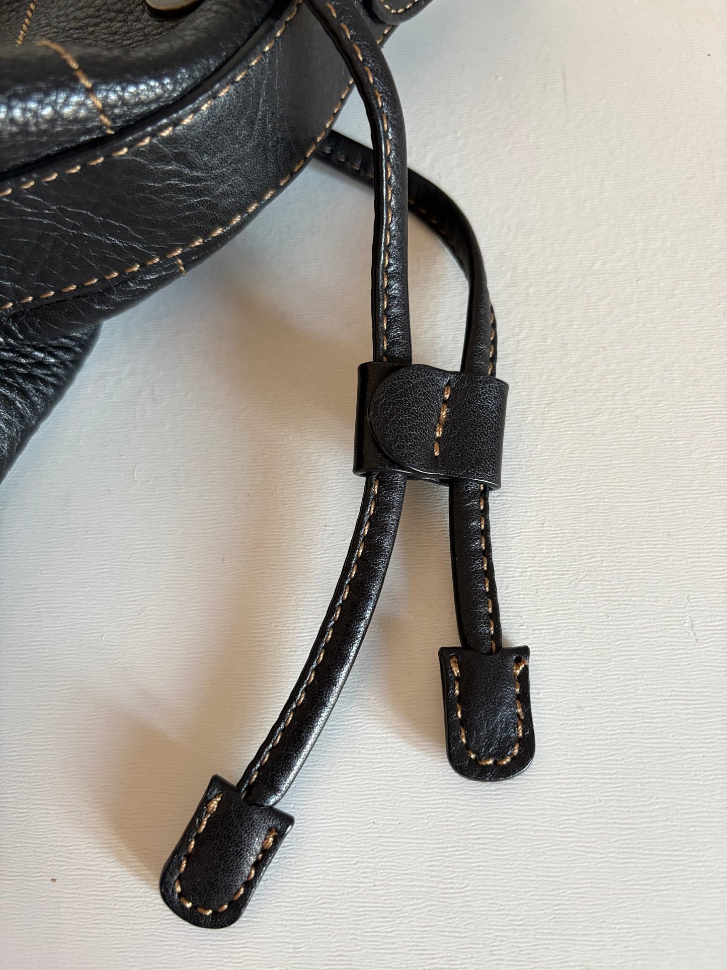 Burberry Black Leather & Check Shoulder Bag