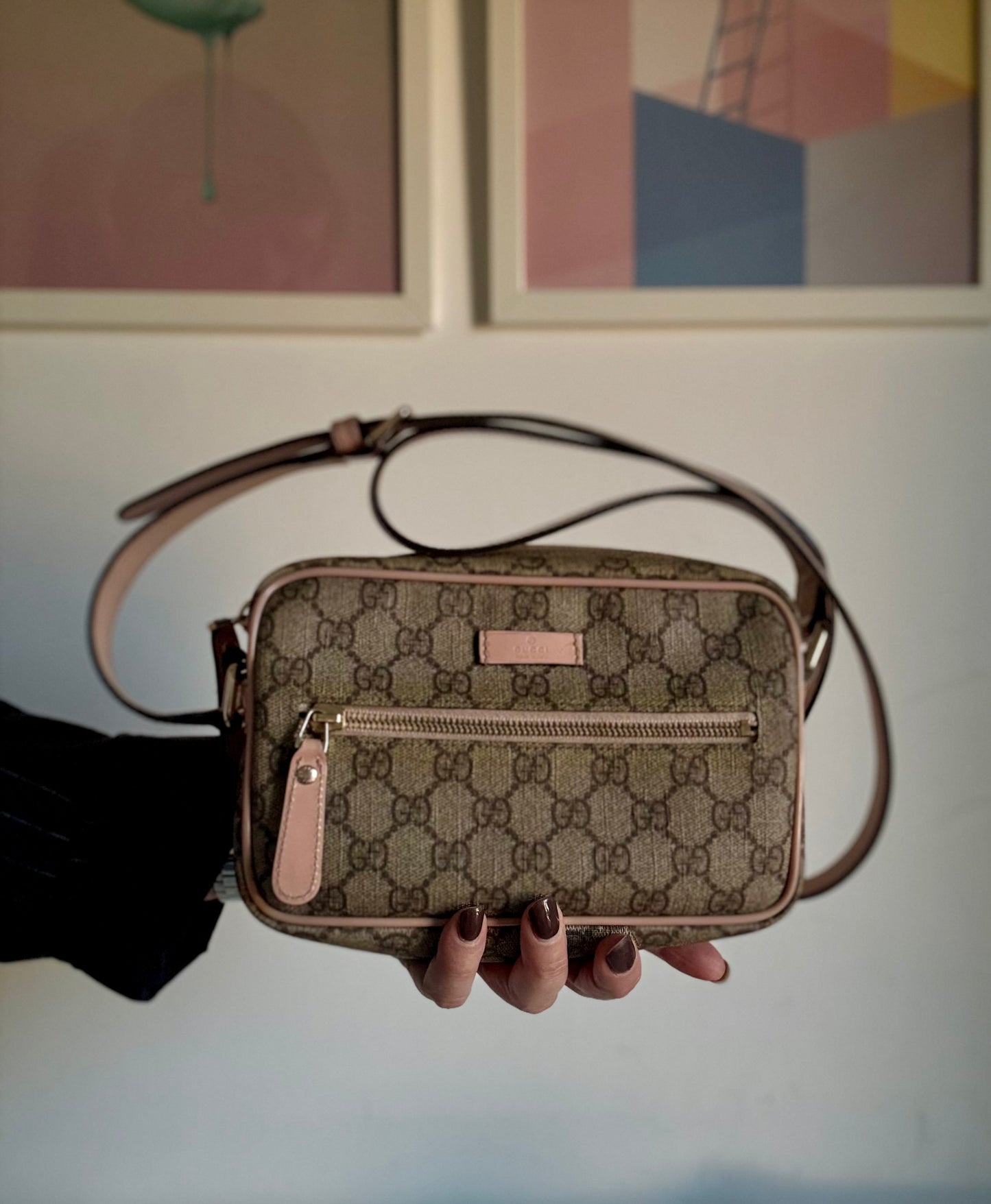 Gucci brown GG supreme crossbody bag