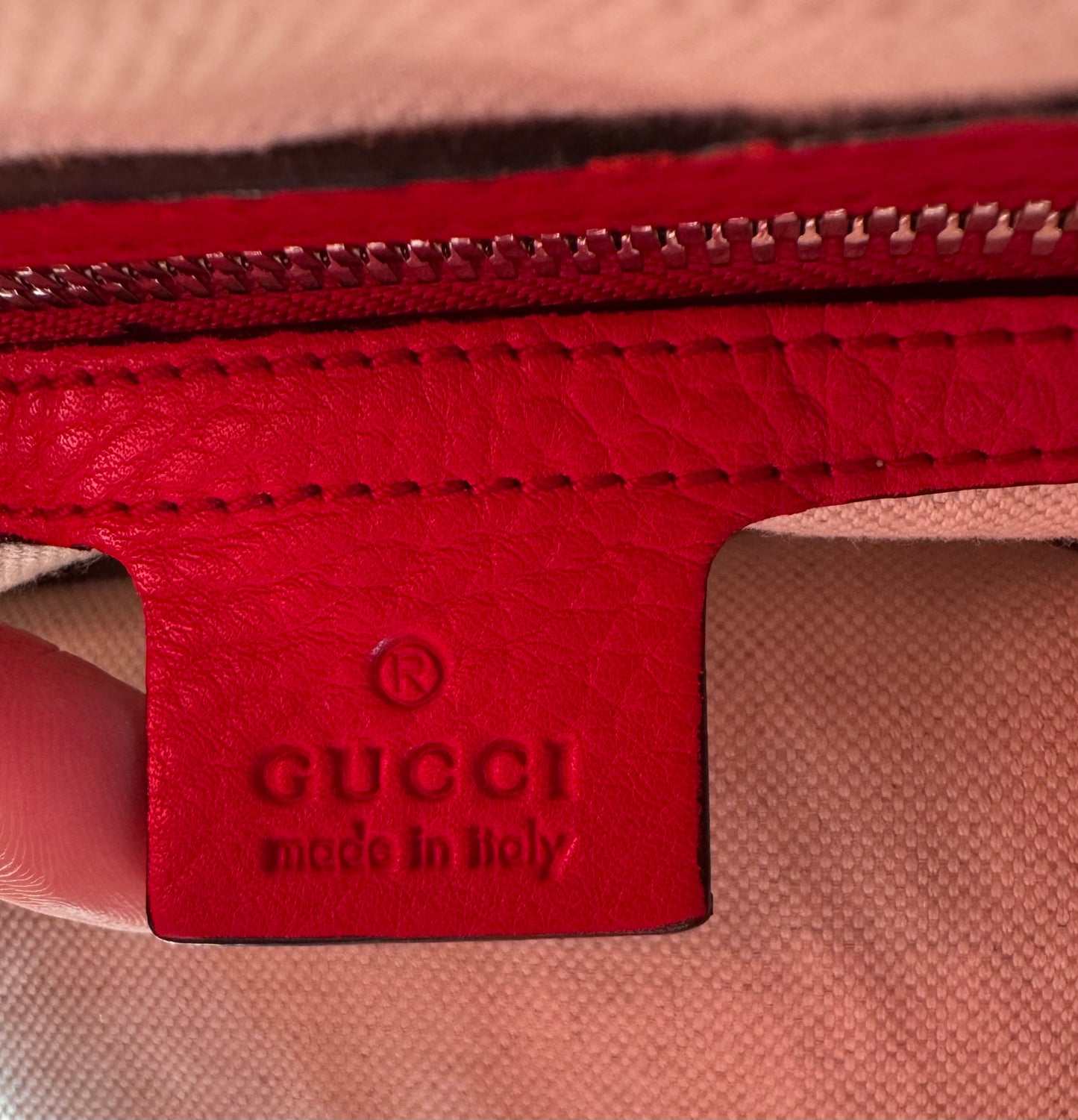 Gucci Soho Drawstring Backpack Red